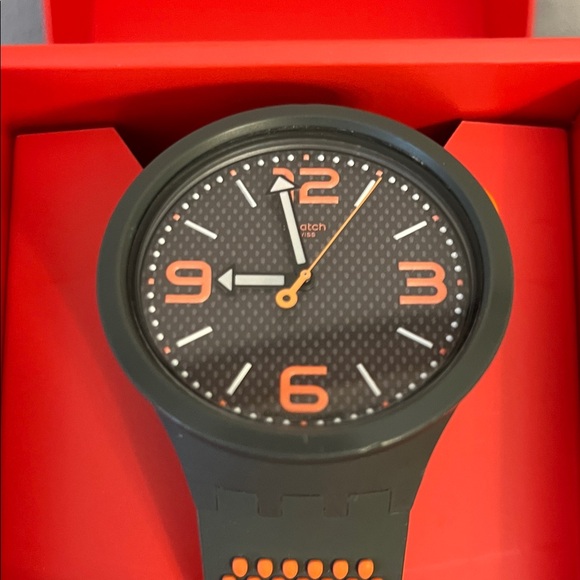 Swatch Big & Bold Dark Green and Orange Men's Watch - Picture 3 of 7